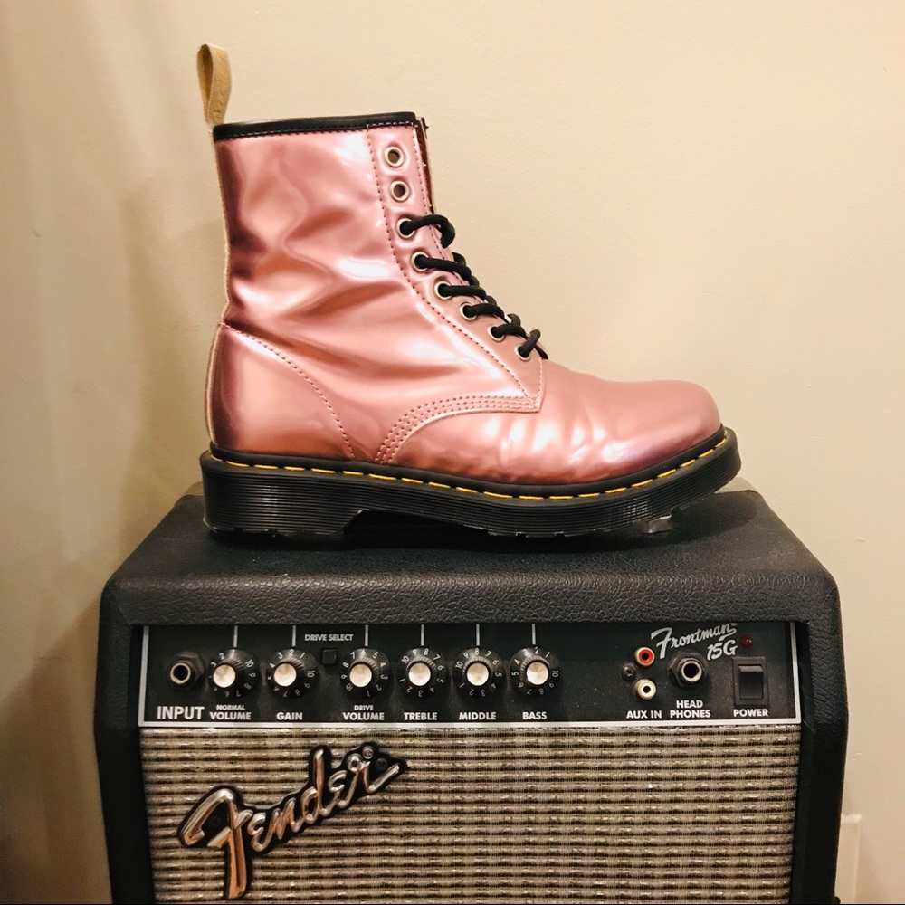 Pink Metallic Vegan Dr. Martens 1460 Pascal